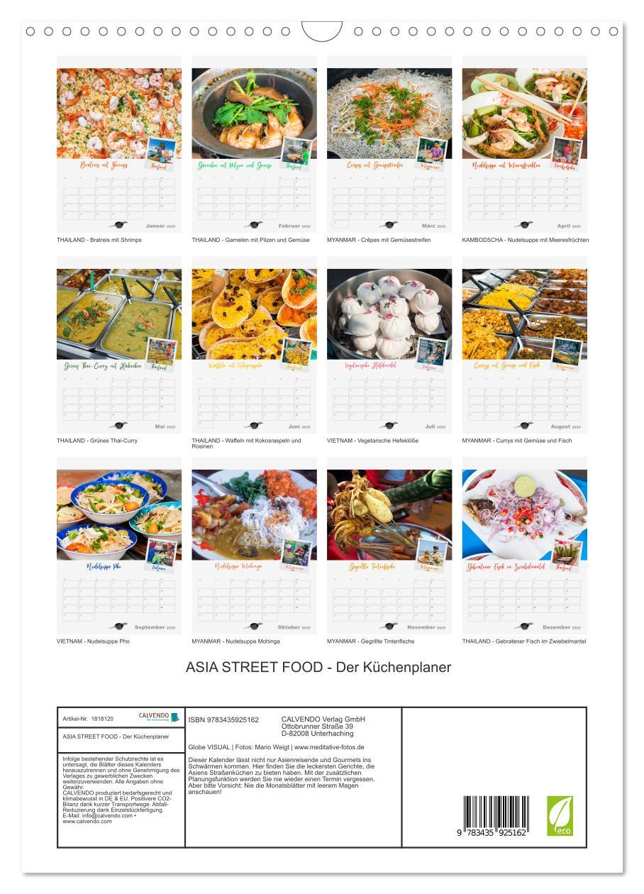 Bild: 9783435925162 | ASIA STREET FOOD - Der Küchenplaner (Wandkalender 2025 DIN A3...