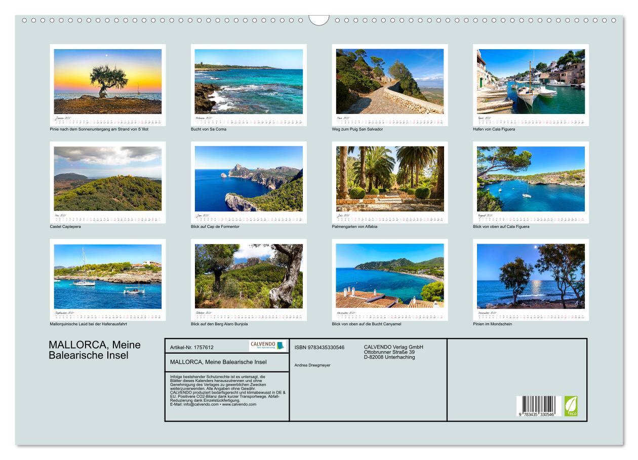 Bild: 9783435330546 | MALLORCA, Meine Balearische Insel (Wandkalender 2025 DIN A2 quer),...