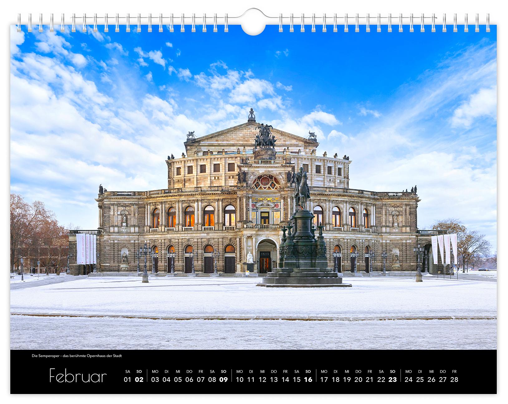 Bild: 9783910680586 | Kalender Dresden Elbflorenz 2025 | 40 x 30 cm schwarzes Kalendarium