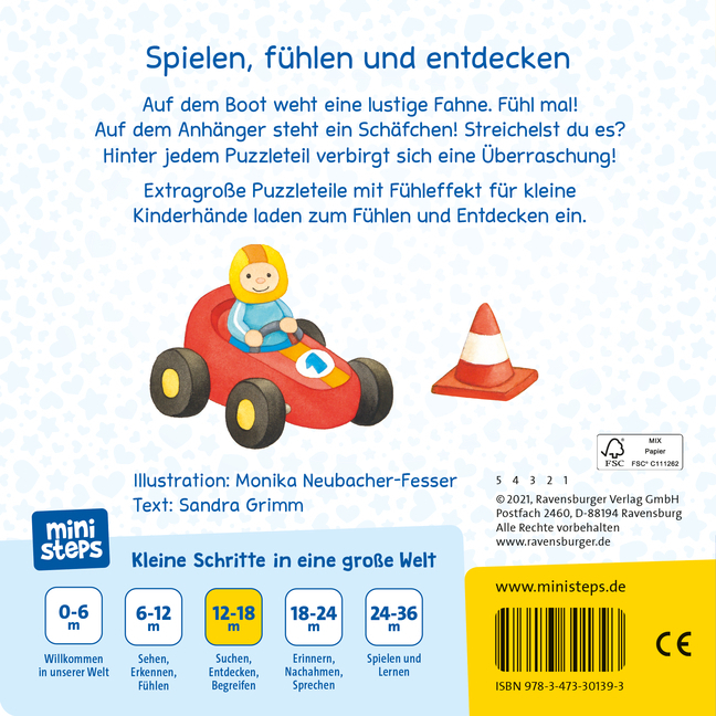 Bild: 9783473301393 | ministeps: Mein erstes Fühl-Puzzlebuch: Meine Fahrzeuge | Sandra Grimm