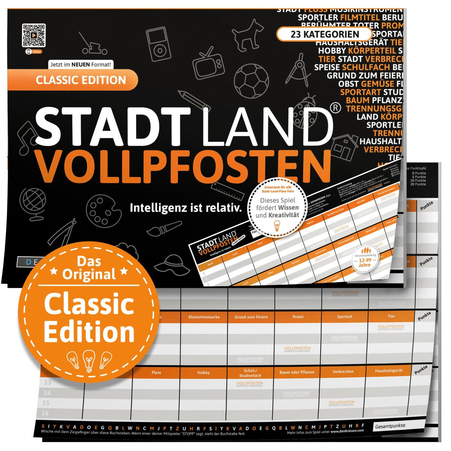 Cover: 4260528094974 | STADT LAND VOLLPFOSTEN® - CLASSIC EDITION - "Intelligenz ist relativ."