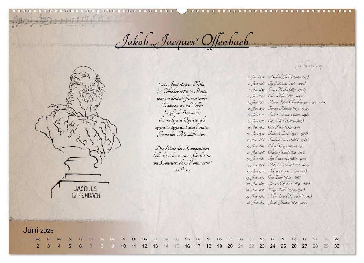 Bild: 9783435302581 | Von Mozart bis Beethoven (Wandkalender 2025 DIN A2 quer), CALVENDO...