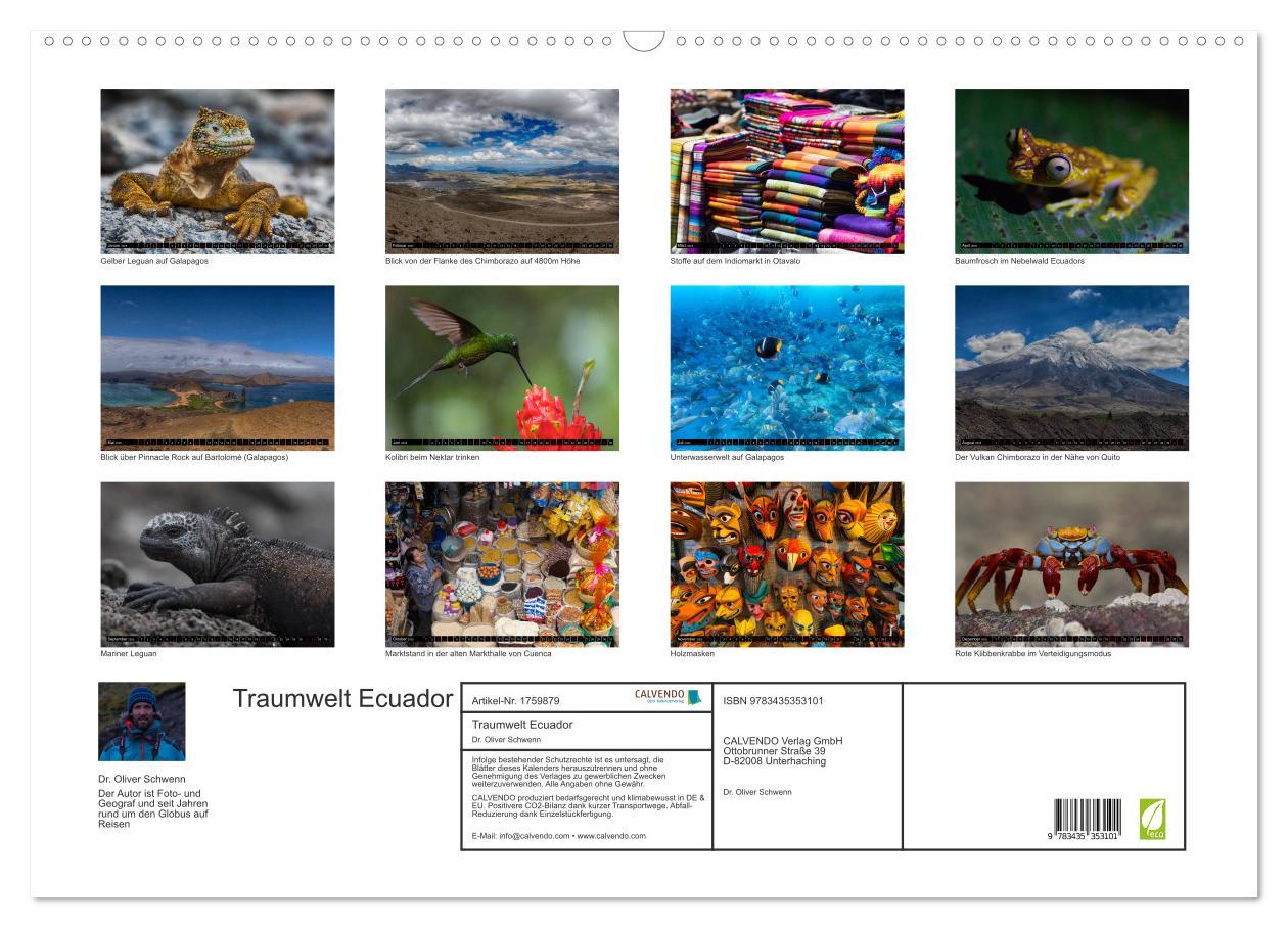 Bild: 9783435353101 | Traumwelt Ecuador (Wandkalender 2025 DIN A2 quer), CALVENDO...