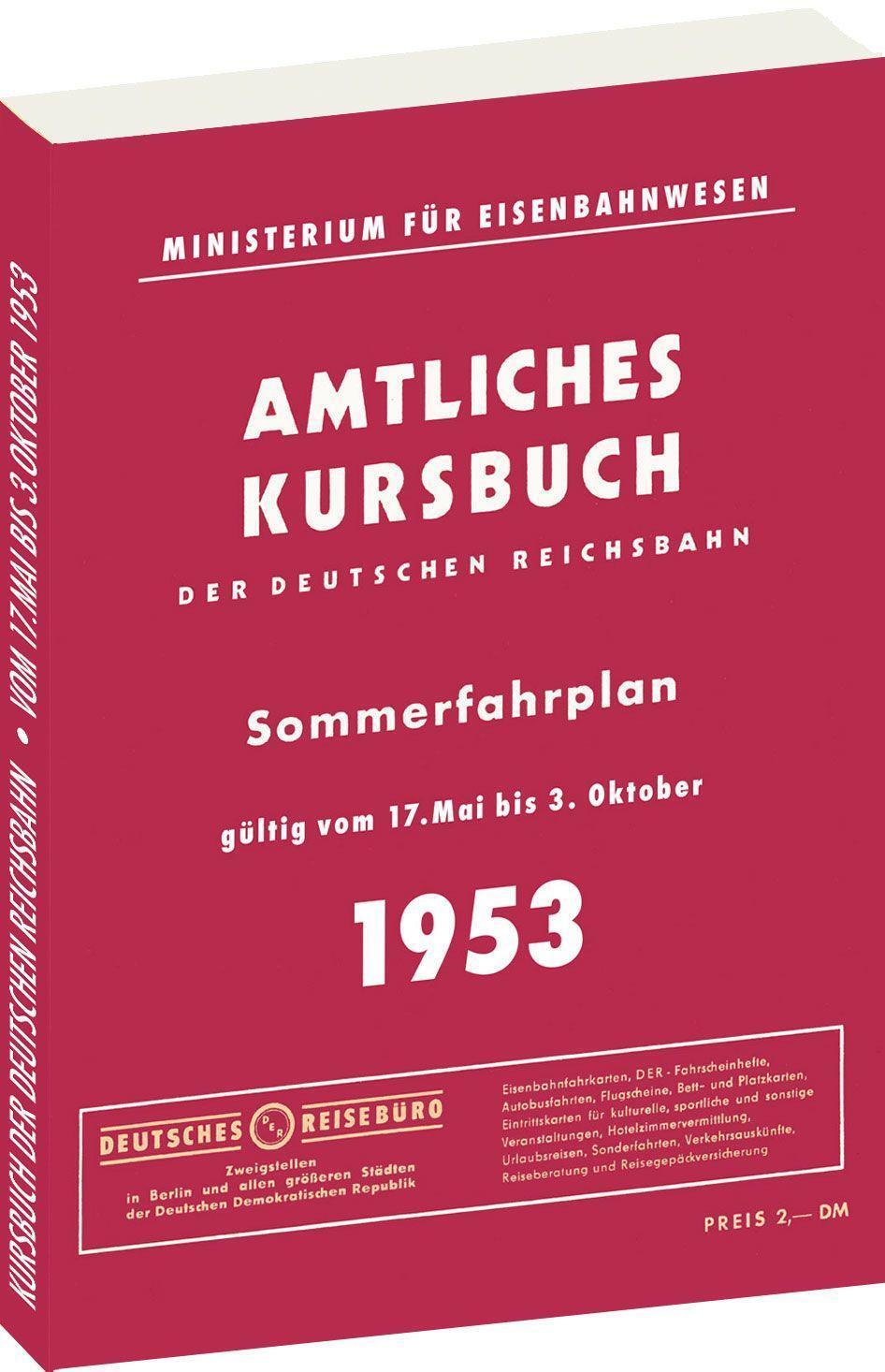 Cover: 9783959666244 | Kursbuch der Deutschen Reichsbahn - Sommerfahrplan 1953 | Rockstuhl