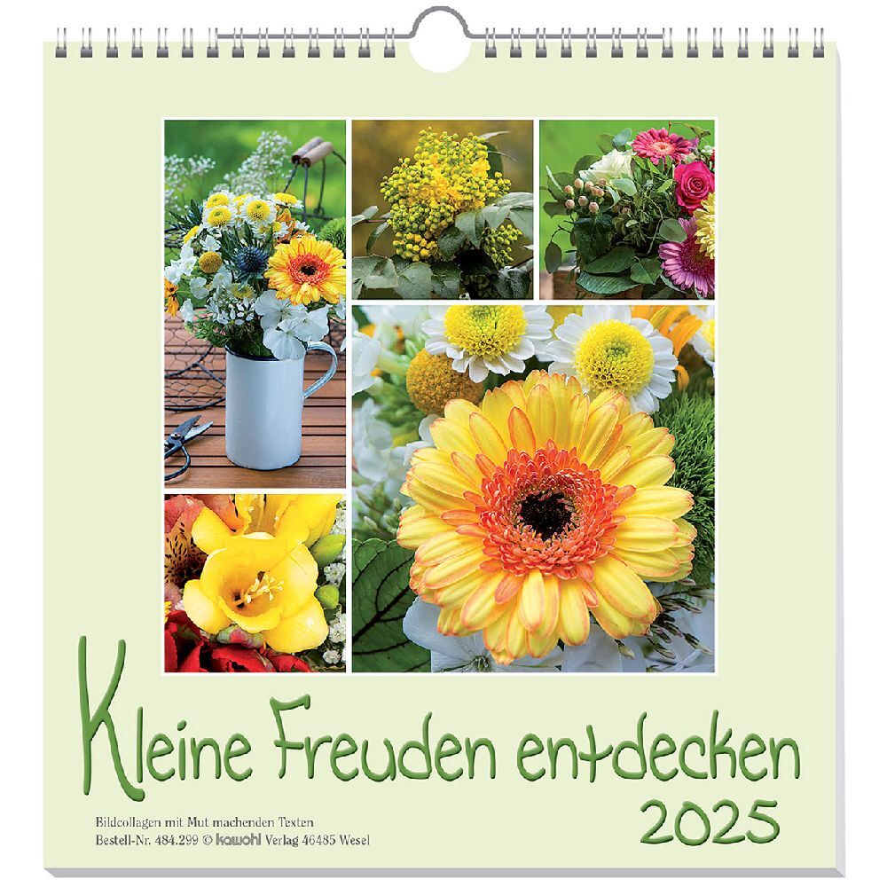 Cover: 9783754829950 | Kleine Freuden entdecken 2025 | Bildcollagen mit Mut machenden Texten