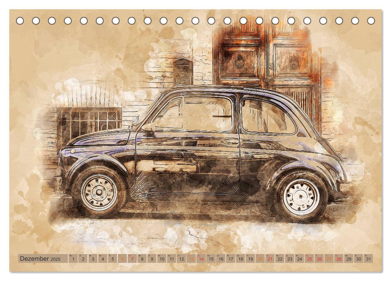 Bild: 9783435151103 | Kult-Autos, Nuova 500 (Tischkalender 2025 DIN A5 quer), CALVENDO...