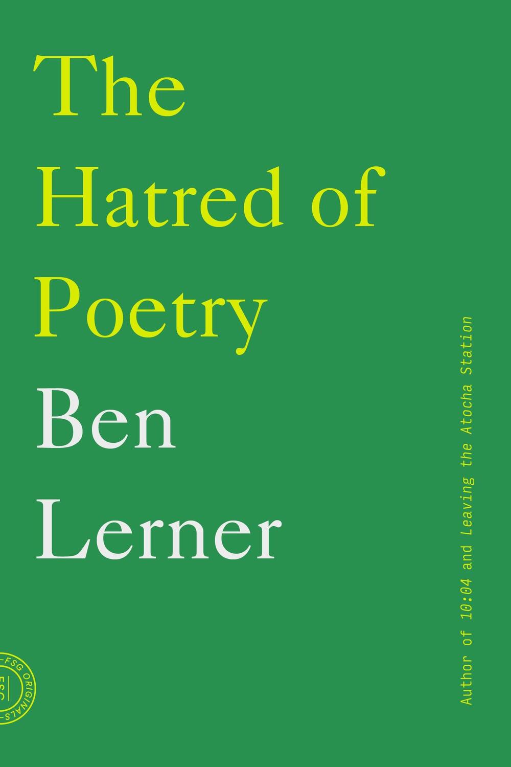 Cover: 9780865478206 | The Hatred of Poetry | Ben Lerner | Taschenbuch | Englisch | 2016