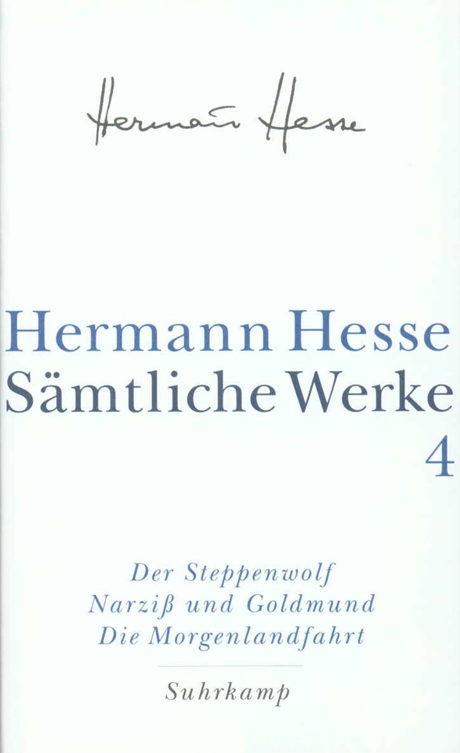 Cover: 9783518411049 | Der Steppenwolf. Narziß und Goldmund. Die Morgenlandfahrt. | Hesse