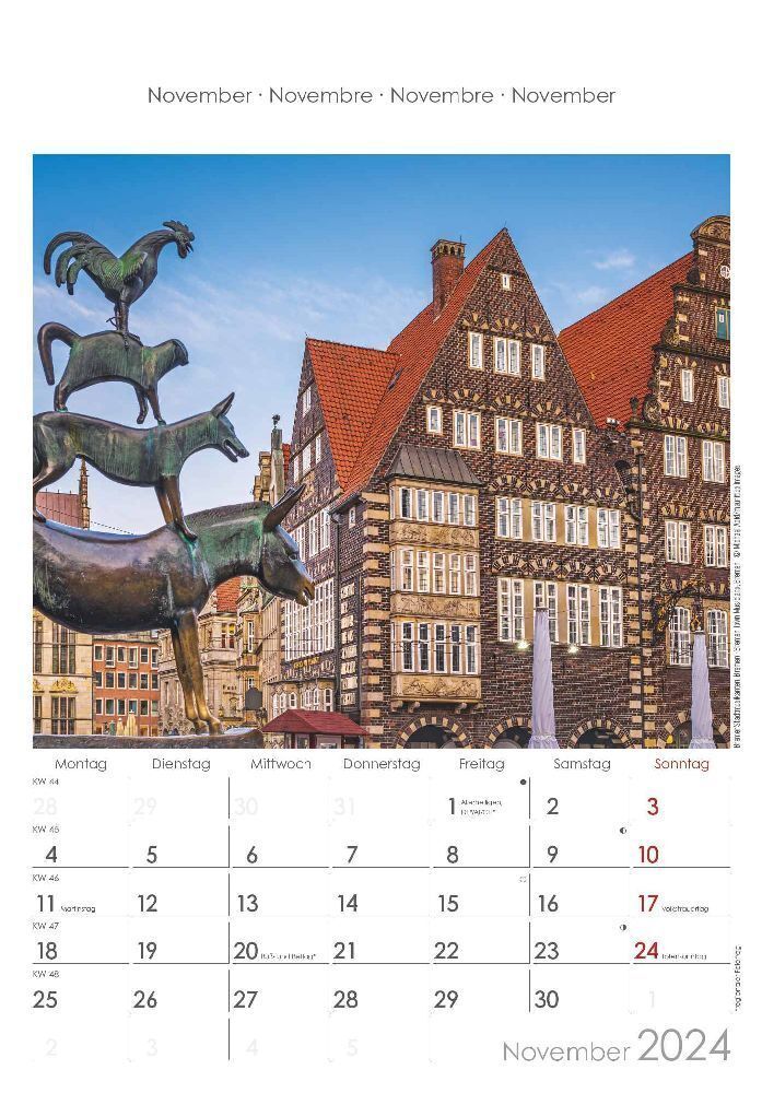Bild: 4251732335038 | Niedersachsen und Bremen 2024 - Bild-Kalender 23,7x34 cm -...
