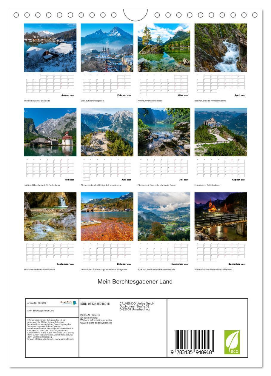 Bild: 9783435948918 | Mein Berchtesgadener Land (Wandkalender 2025 DIN A4 hoch), CALVENDO...