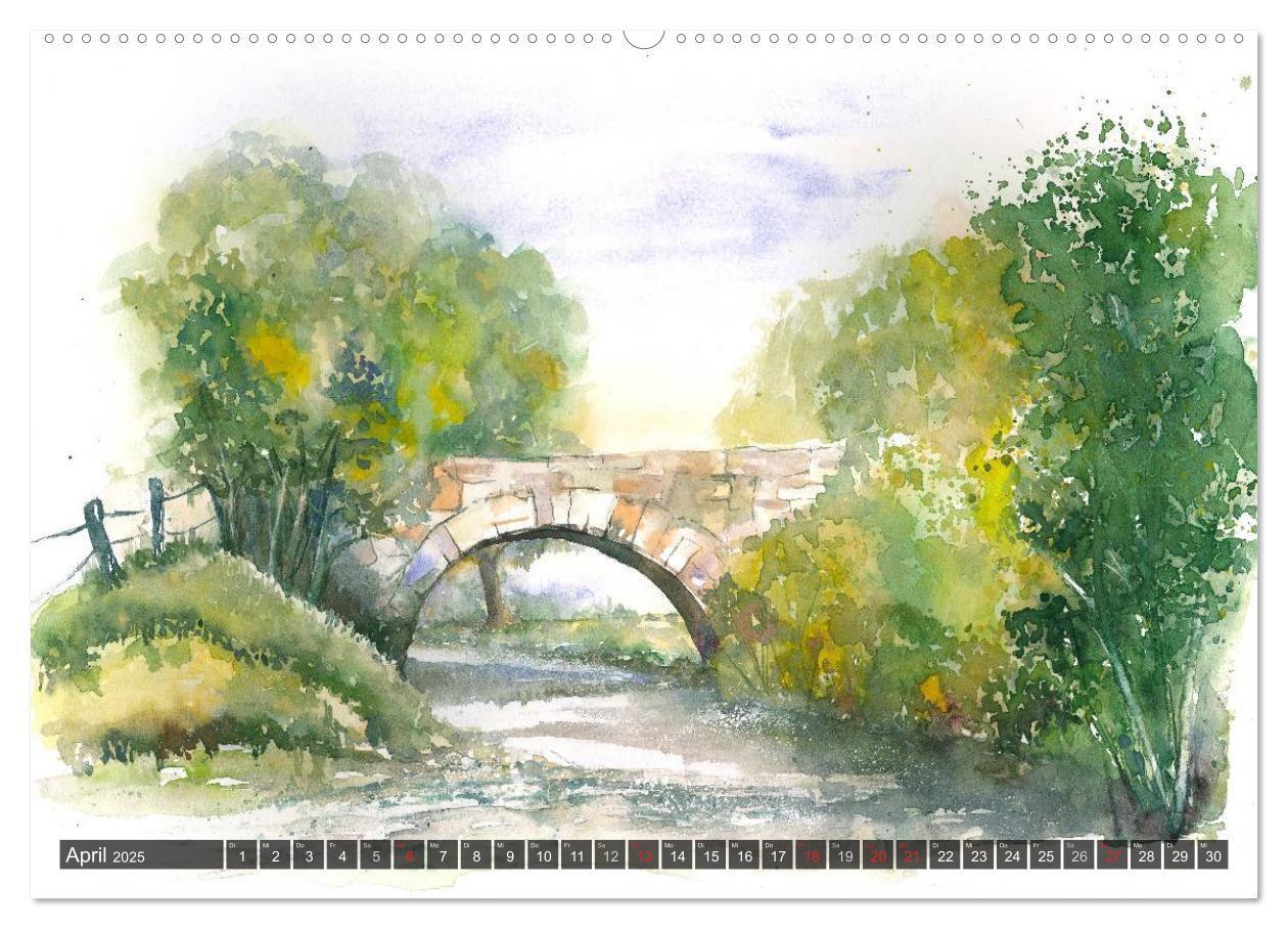 Bild: 9783435481552 | Landschaft in Aquarell (Wandkalender 2025 DIN A2 quer), CALVENDO...