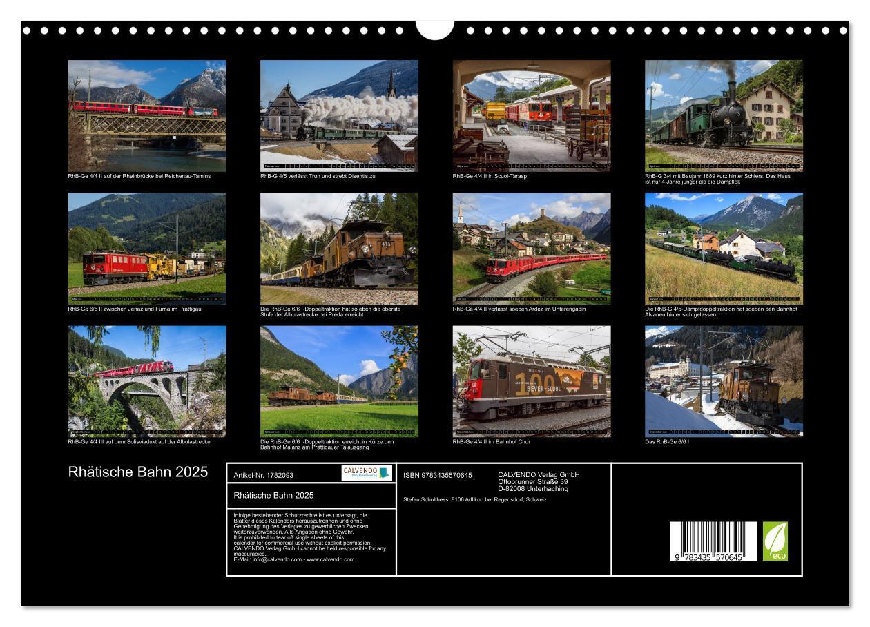 Bild: 9783435570645 | Rhätische Bahn 2025 (Wandkalender 2025 DIN A3 quer), CALVENDO...