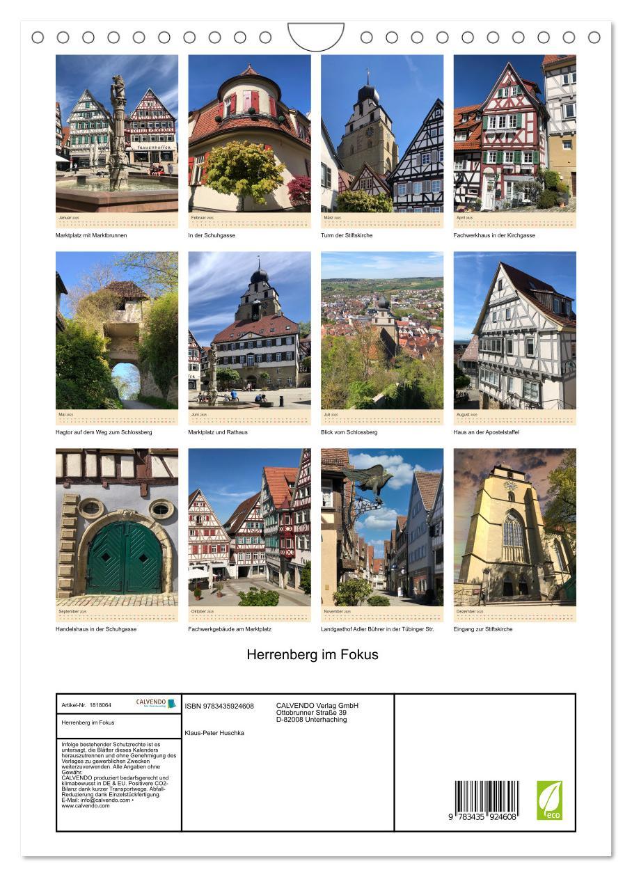 Bild: 9783435924608 | Herrenberg im Fokus (Wandkalender 2025 DIN A4 hoch), CALVENDO...