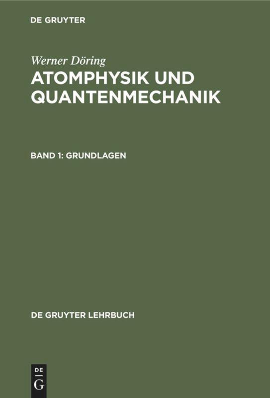 Cover: 9783110081992 | Grundlagen | Werner Döring | Buch | De Gruyter Lehrbuch | Deutsch