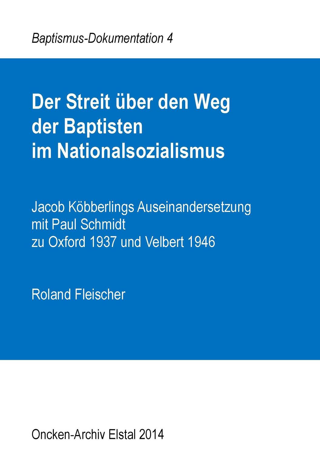 Cover: 9783735786180 | Der Streit über den Weg der Baptisten im Nationalsozialismus | Buch