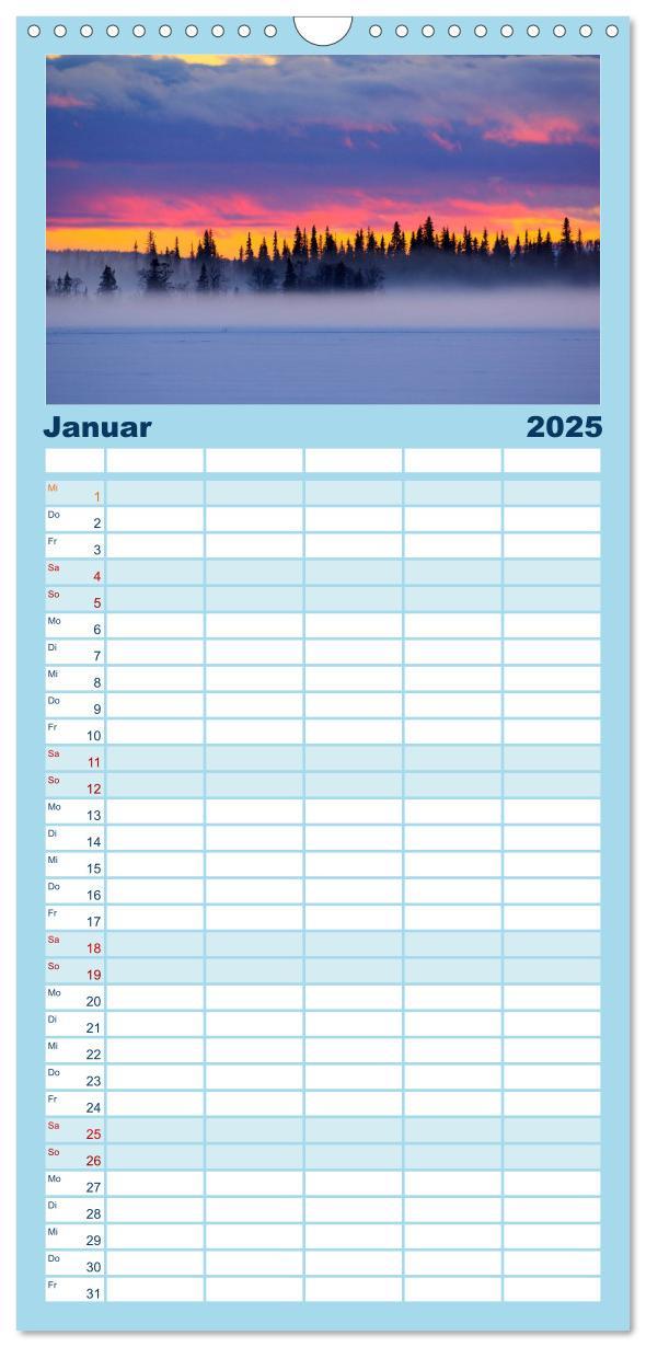 Bild: 9783457113837 | Familienplaner 2025 - Lappland mit 5 Spalten (Wandkalender, 21 x 45...