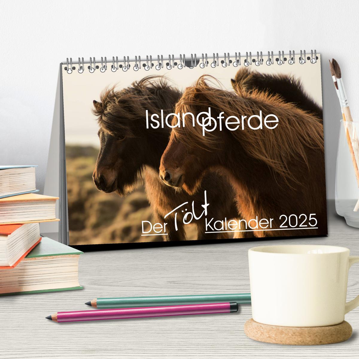 Bild: 9783435329656 | Islandpferde - Der Tölt Kalender (Tischkalender 2025 DIN A5 quer),...