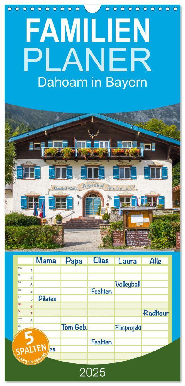 Cover: 9783457101490 | Familienplaner 2025 - Dahoam in Bayern mit 5 Spalten (Wandkalender,...