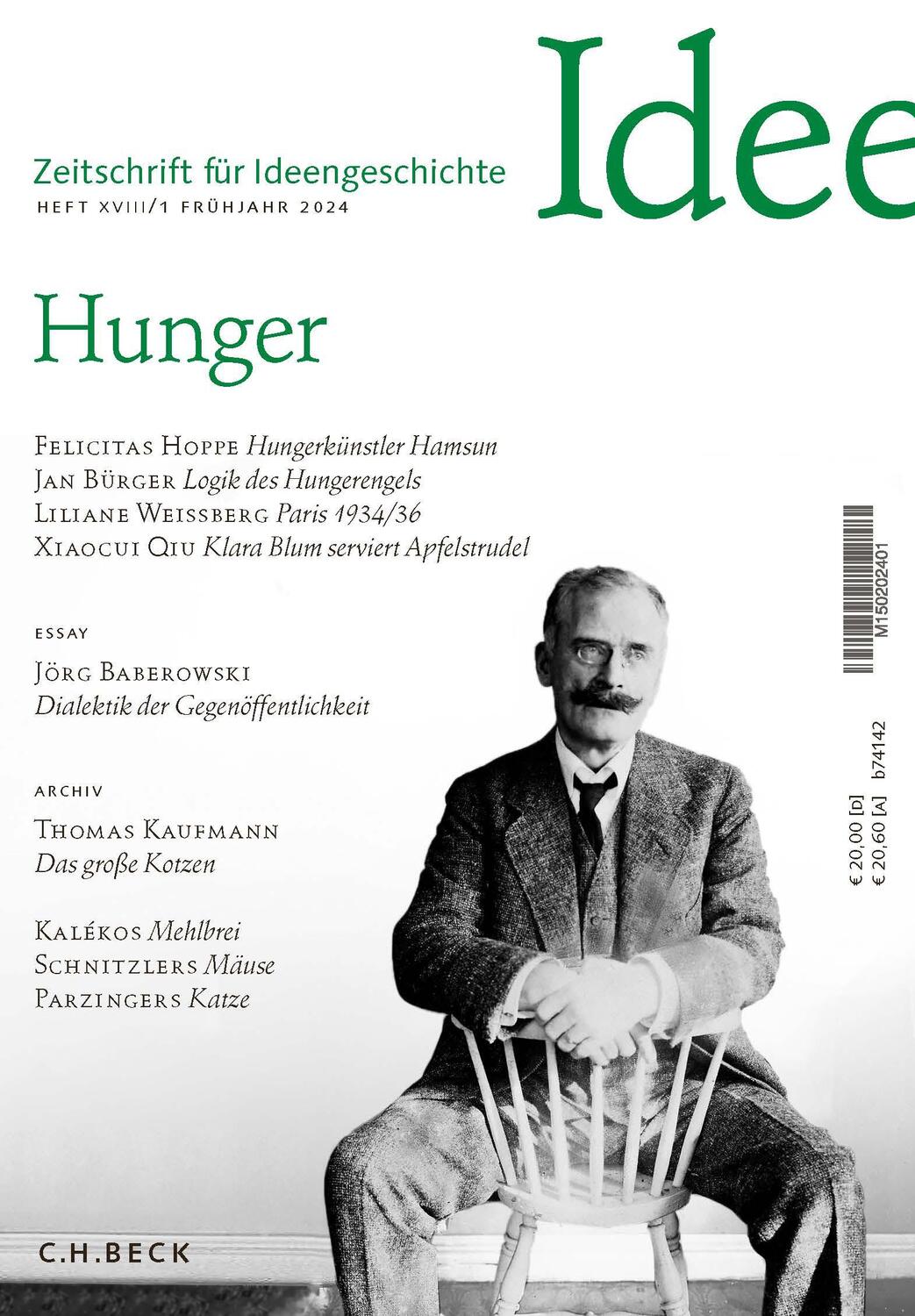 Cover: 9783406815768 | Zeitschrift für Ideengeschichte Heft XVIII/1 Frühjahr 2024 | Hunger