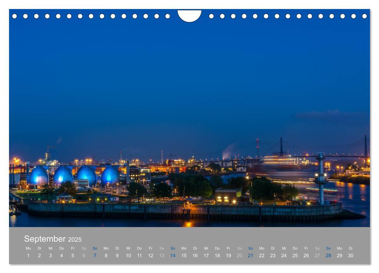 Bild: 9783435662890 | Hamburger Hafen - Im Zauber der Nacht (Wandkalender 2025 DIN A4...