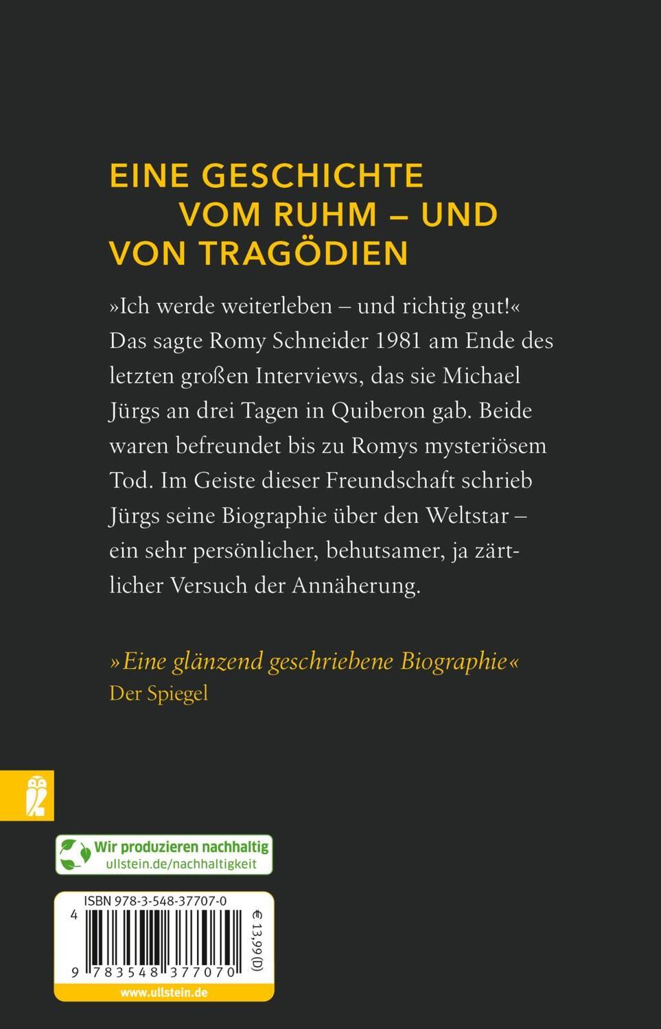 Rückseite: 9783548377070 | Der Fall Romy Schneider | Eine Biographie | Michael Jürgs | Buch