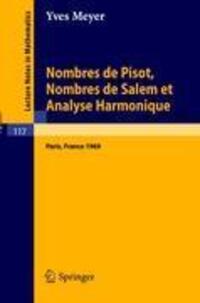 Cover: 9783540049067 | Nombres de Pisot, Nombres de Salem et Analyse Harmonique | Yves Meyer