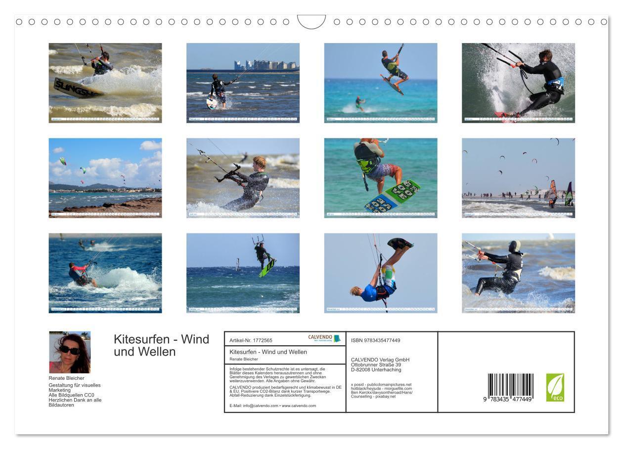 Bild: 9783435477449 | Kitesurfen - Wind und Wellen (Wandkalender 2025 DIN A3 quer),...