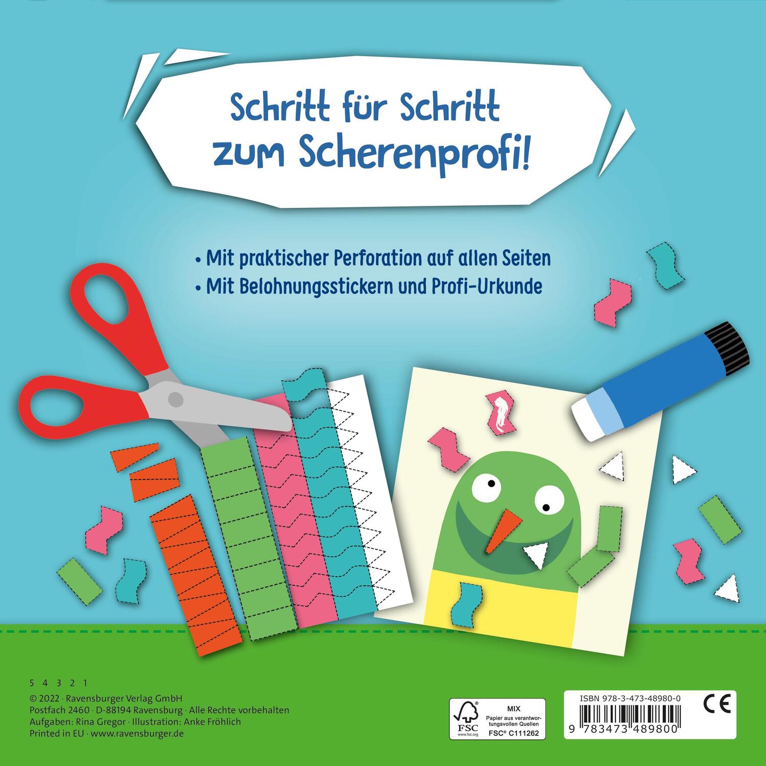 Rückseite: 9783473489800 | Ravensburger Schnipp-Schnapp Schneiden lernen - Schneiden und...