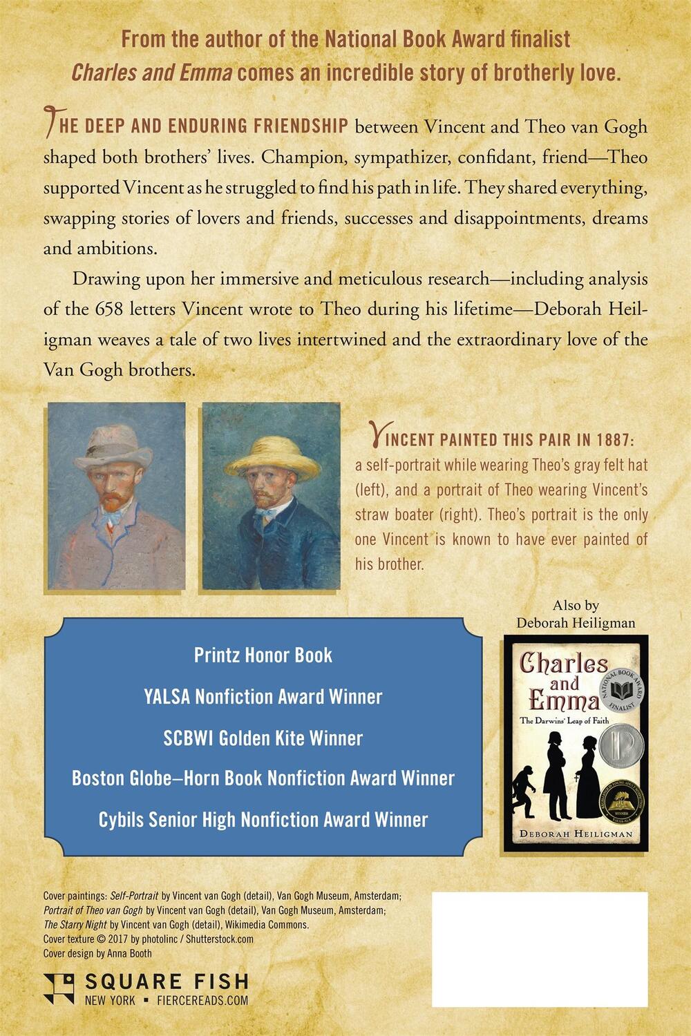 Rückseite: 9781250211064 | Vincent and Theo | The Van Gogh Brothers | Deborah Heiligman | Buch