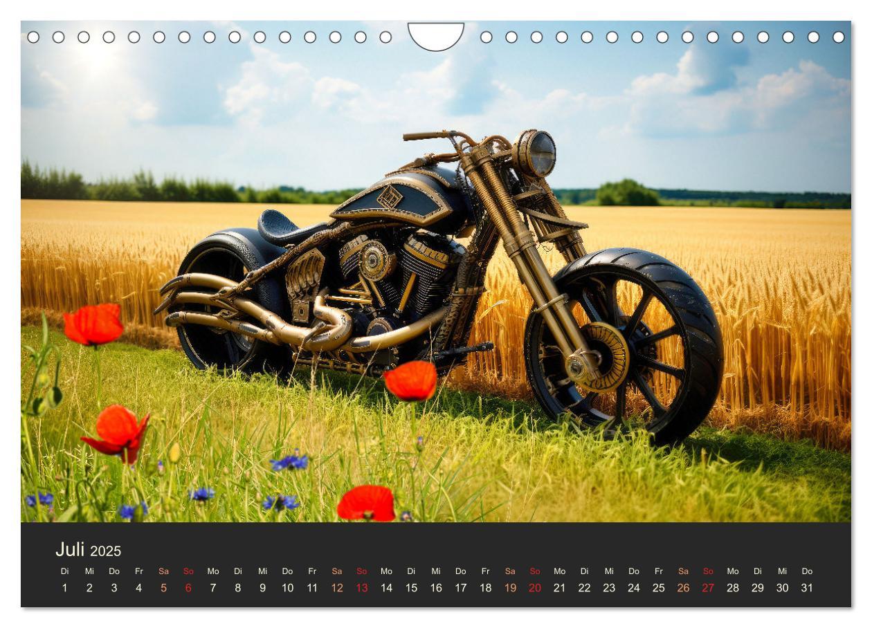 Bild: 9783435013180 | Steampunk Motorräder (Wandkalender 2025 DIN A4 quer), CALVENDO...