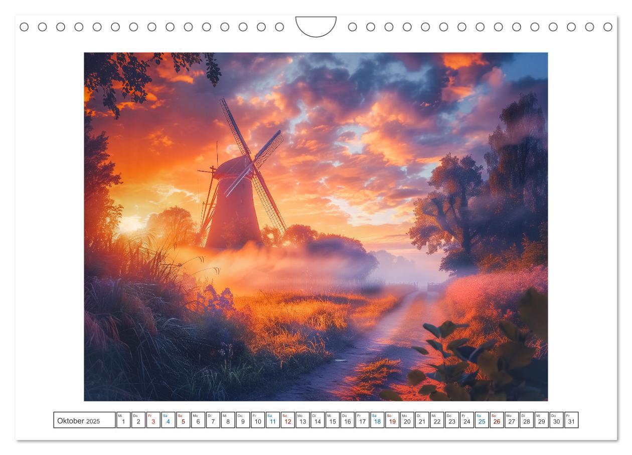 Bild: 9783383801563 | Im Reich der Windmühlen (Wandkalender 2025 DIN A4 quer), CALVENDO...