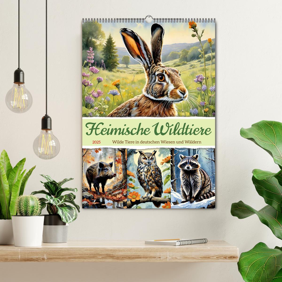 Bild: 9783383829932 | Heimische Wildtiere 2025 (Wandkalender 2025 DIN A2 hoch), CALVENDO...