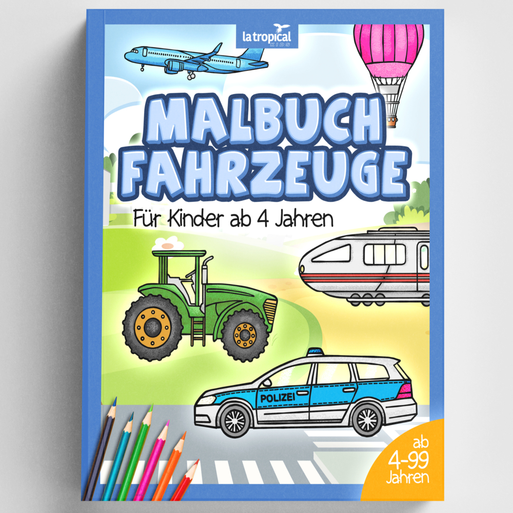 Cover: 9783969080368 | Malbuch Fahrzeuge für Kinder ab 4 Jahren | David Ludwig | Taschenbuch