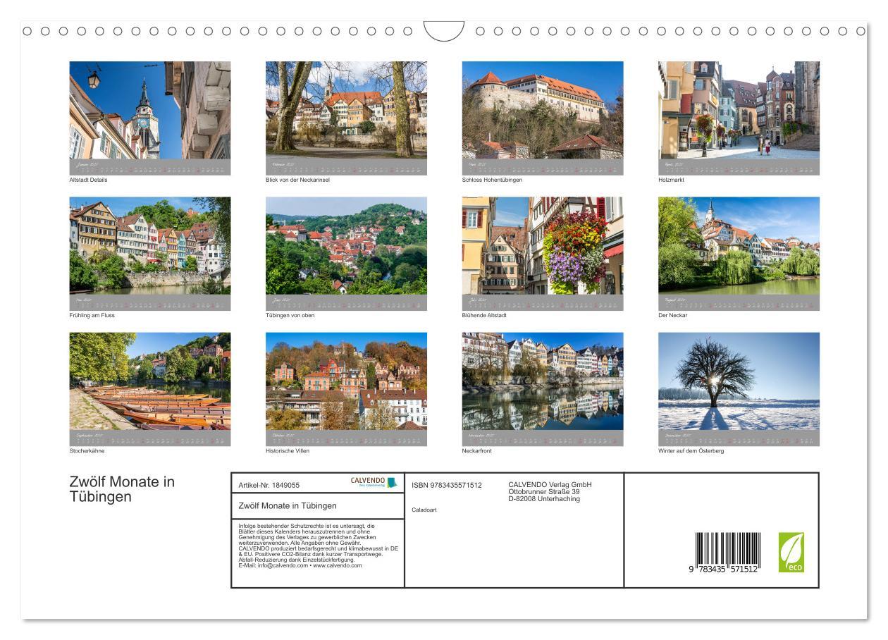 Bild: 9783435571512 | Zwölf Monate in Tübingen (Wandkalender 2025 DIN A3 quer), CALVENDO...