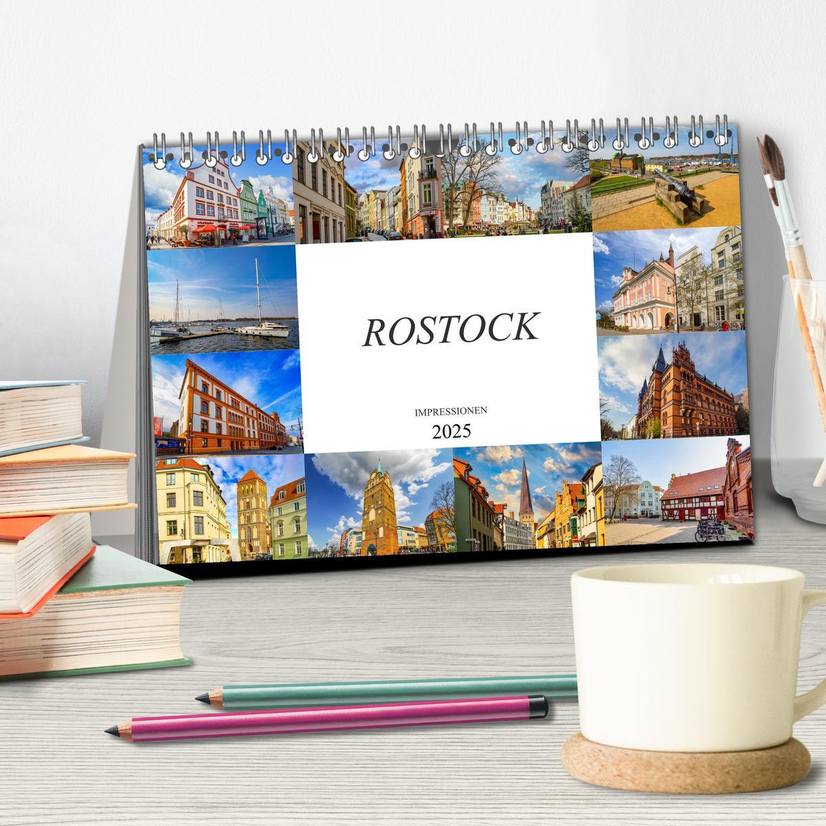 Bild: 9783435238644 | Rostock Impressionen (Tischkalender 2025 DIN A5 quer), CALVENDO...