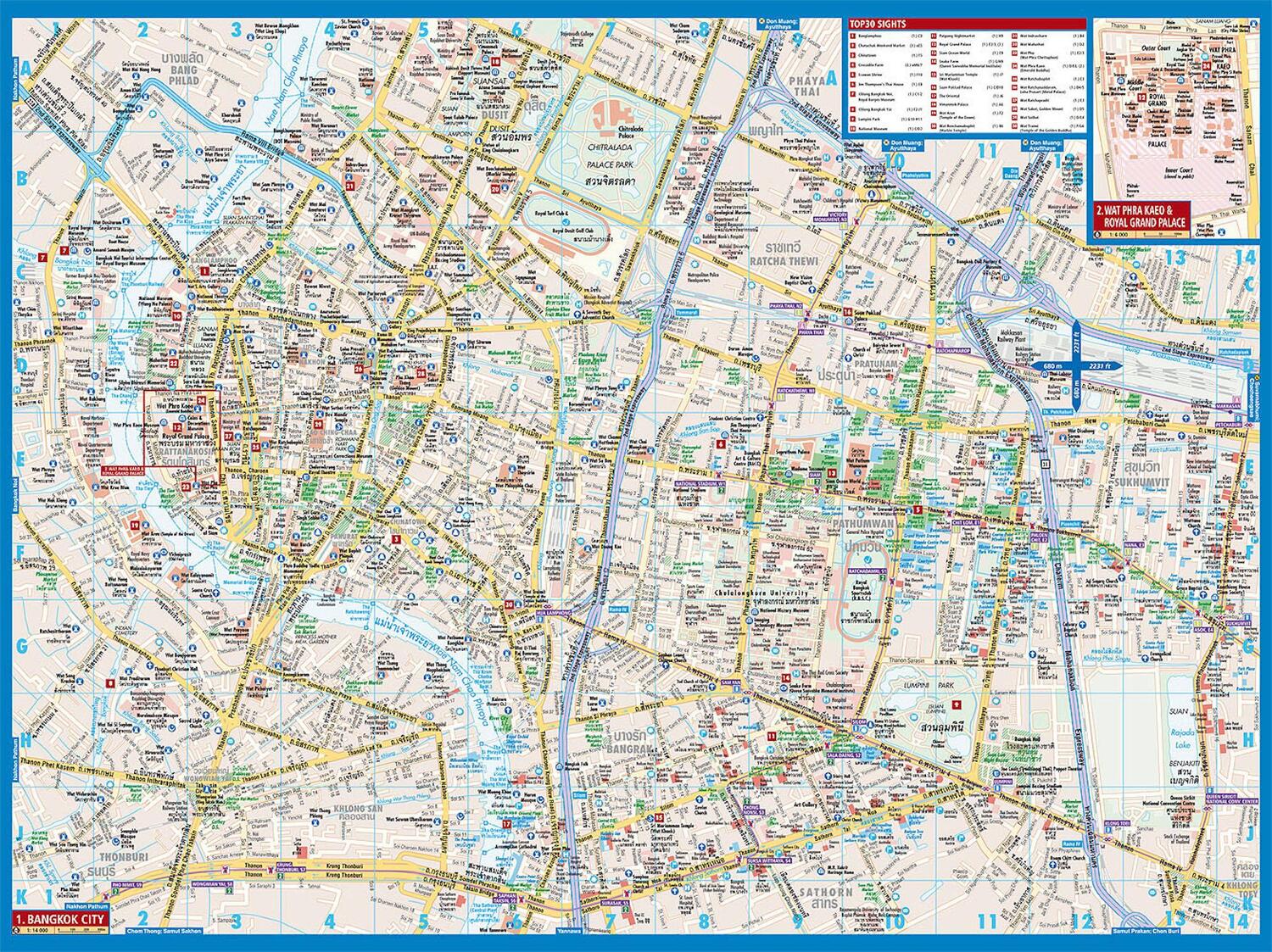 Bild: 9783866093782 | Bangkok 1 : 14 000. City Centre Map | (Land-)Karte | Borch Maps | 2 S.