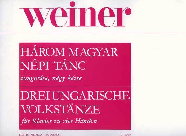 Cover: 9790080032329 | 3 ungarische Volkstänze für Klavier zu 4 Händen | Leo Weiner | Buch