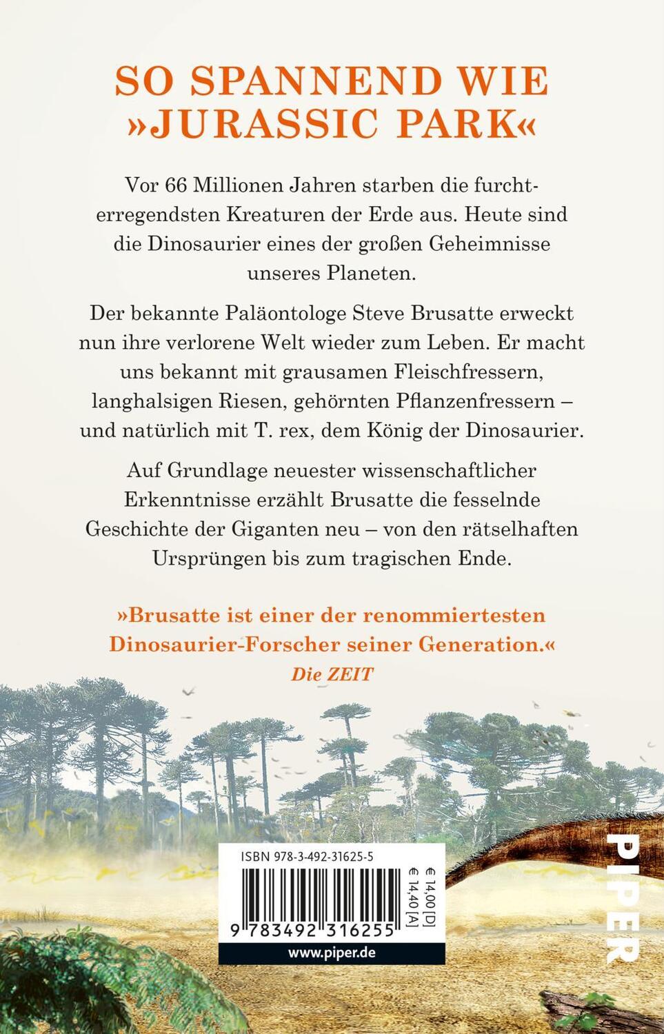 Rückseite: 9783492316255 | Aufstieg und Fall der Dinosaurier | Steve Brusatte | Taschenbuch