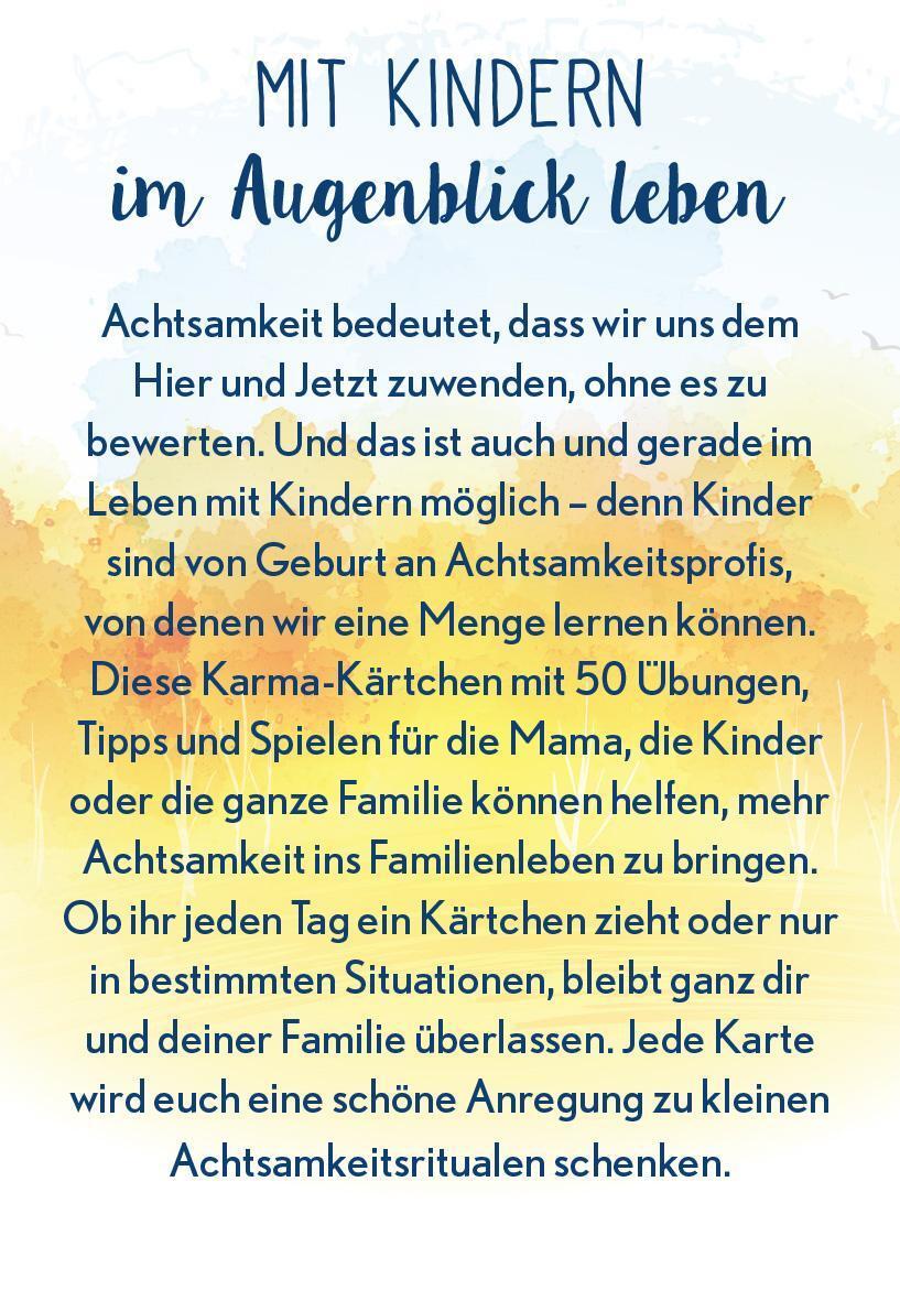 Bild: 9783845836300 | Achtsamkeit in der Familie | 50 Karma-Kärtchen | Taschenbuch | 51 S.