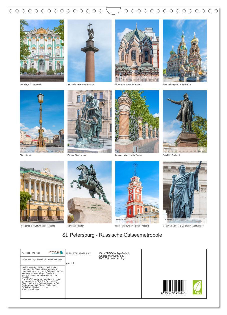 Bild: 9783435954445 | St. Petersburg - Russische Ostseemetropole (Wandkalender 2025 DIN...