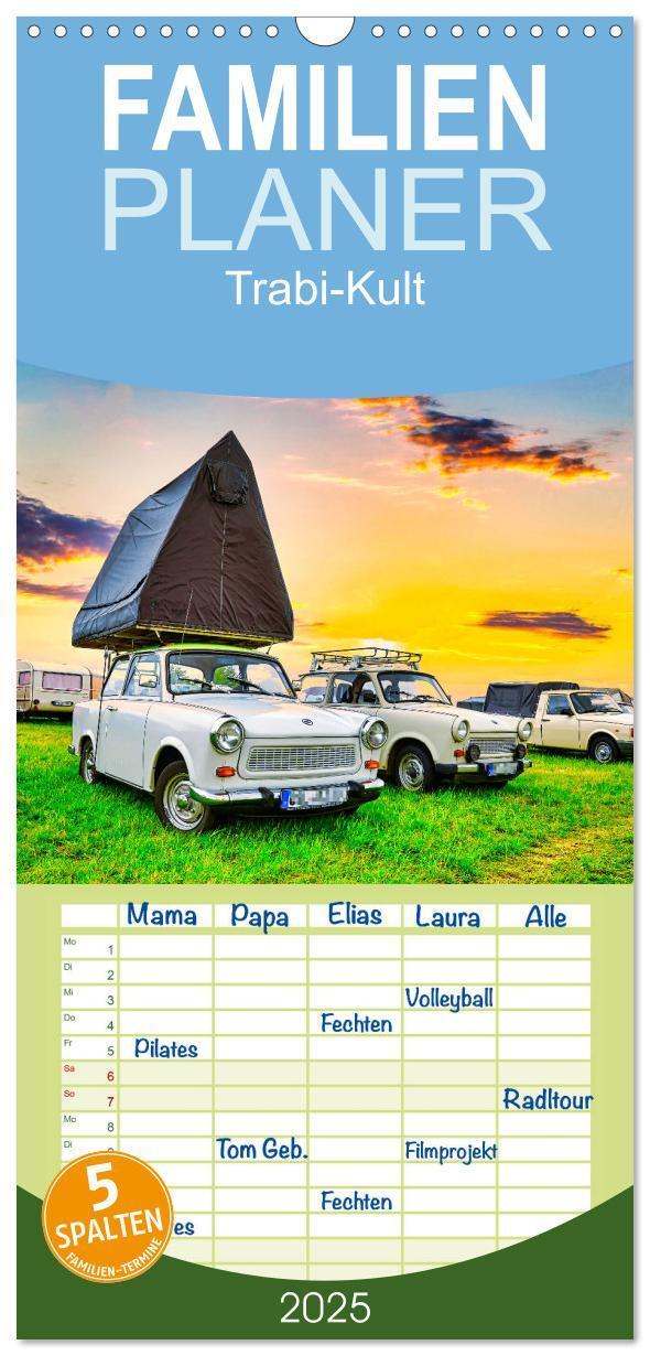 Cover: 9783457095881 | Familienplaner 2025 - Trabi-Kult mit 5 Spalten (Wandkalender, 21 x...