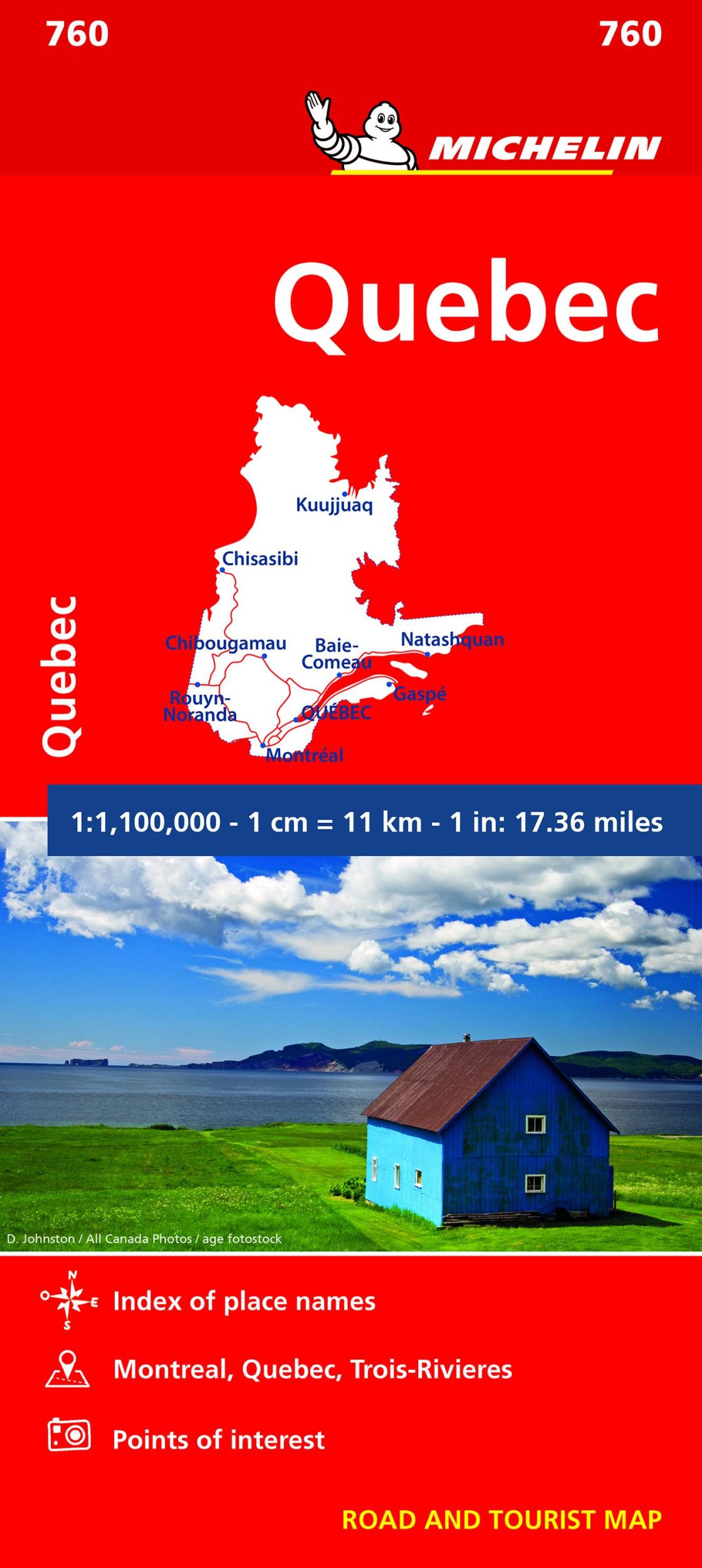 Cover: 9782067208742 | Quebec - Michelin National Map 760 | Michelin | (Land-)Karte | 2021