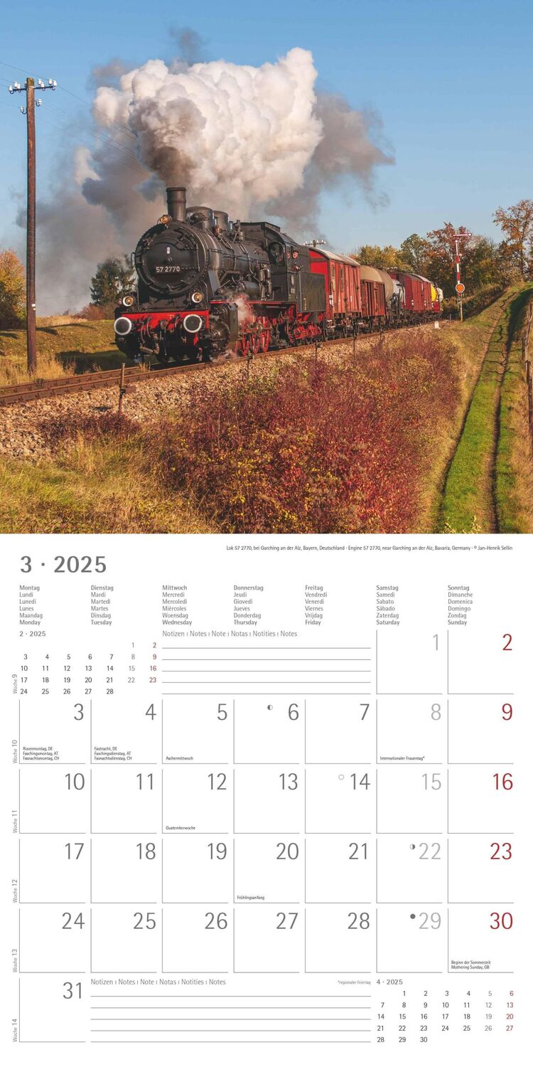 Bild: 4251732340971 | Dampfloks 2025 - Broschürenkalender 30x30 cm (30x60 geöffnet) -...