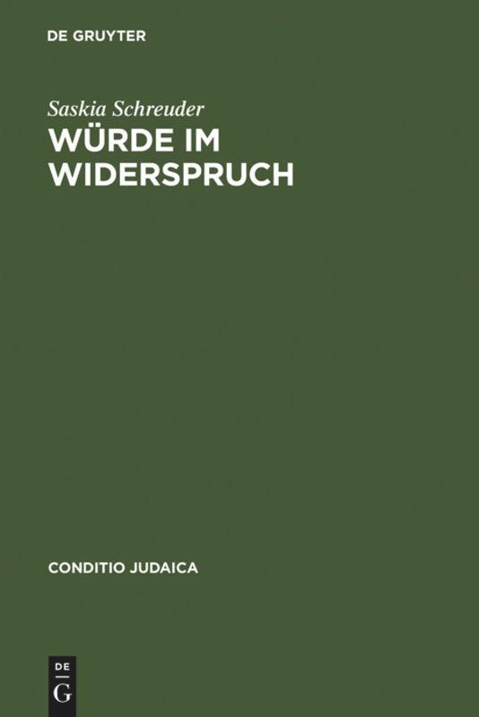 Cover: 9783484651395 | Würde im Widerspruch | Saskia Schreuder | Buch | IX | Deutsch | 2002