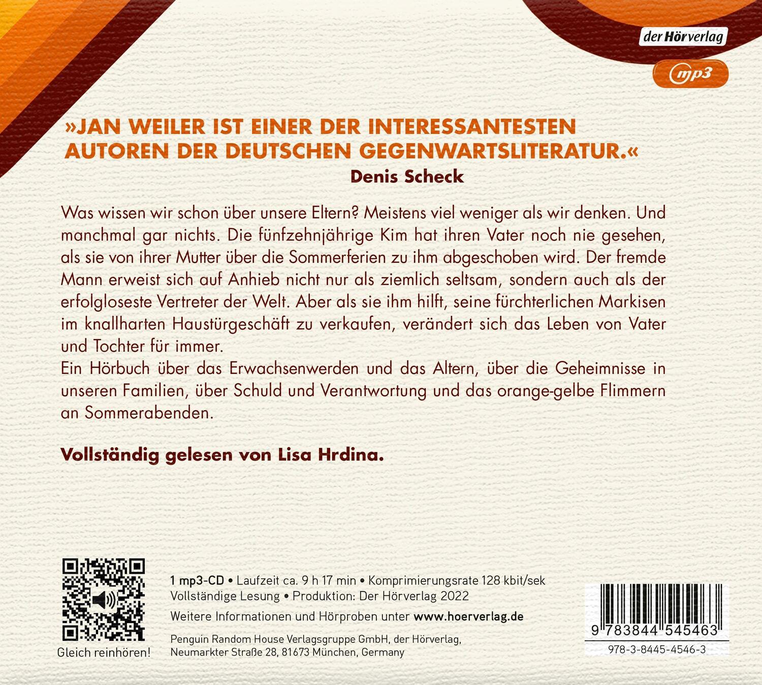 Bild: 9783844545463 | Der Markisenmann | Jan Weiler | MP3 | Deutsch | 2022 | Der Hörverlag