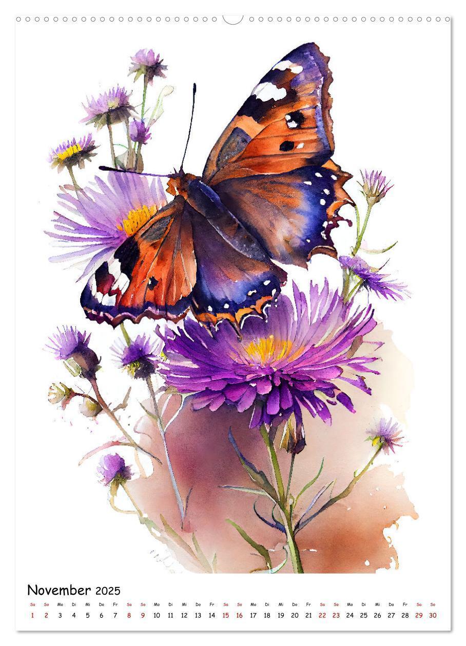 Bild: 9783435882182 | Aquarellmalerei - Blumen und Tiere im Garten (Wandkalender 2025 DIN...