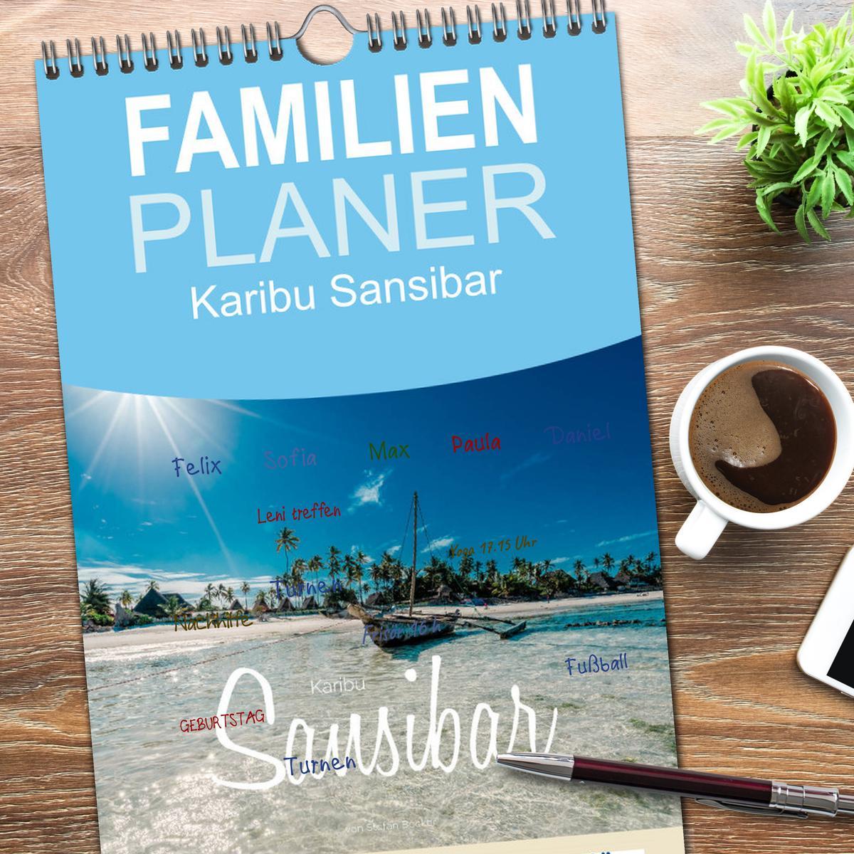 Bild: 9783457126158 | Familienplaner 2025 - Karibu Sansibar mit 5 Spalten (Wandkalender,...