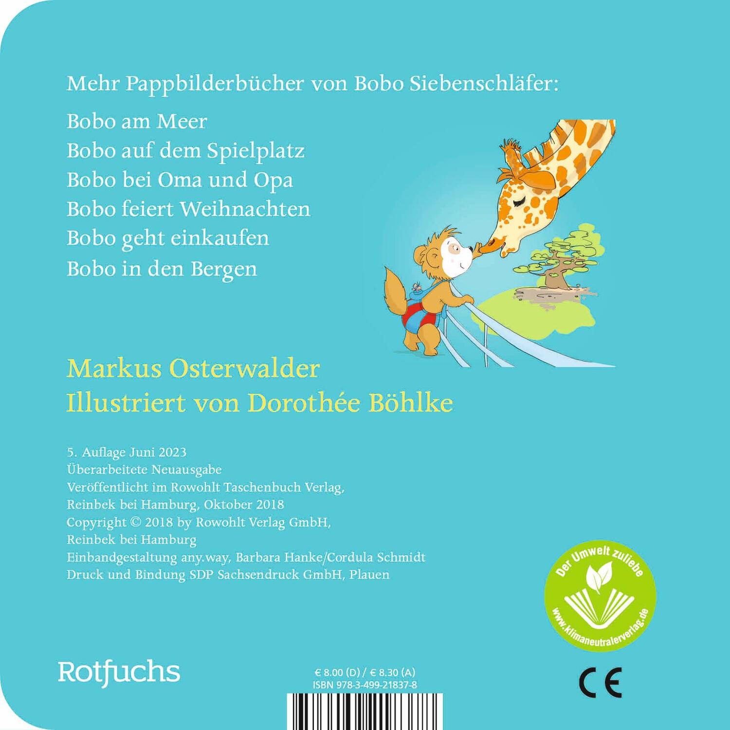 Rückseite: 9783499218378 | Bobo im Zoo | Markus Osterwalder | Buch | Deutsch | 2018