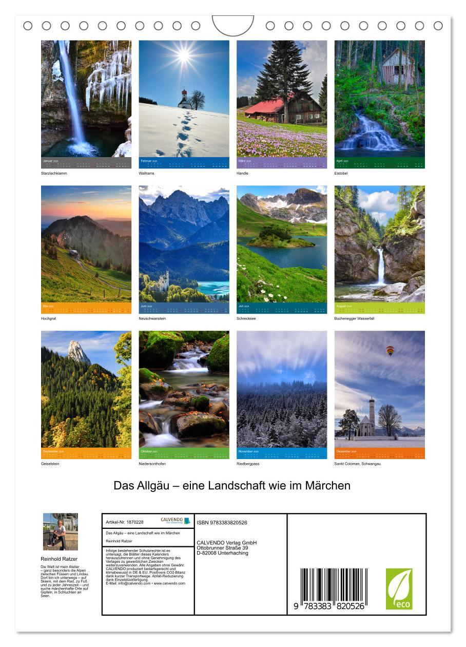 Bild: 9783383820526 | Das Allgäu ¿ eine Landschaft wie im Märchen (Wandkalender 2025 DIN...