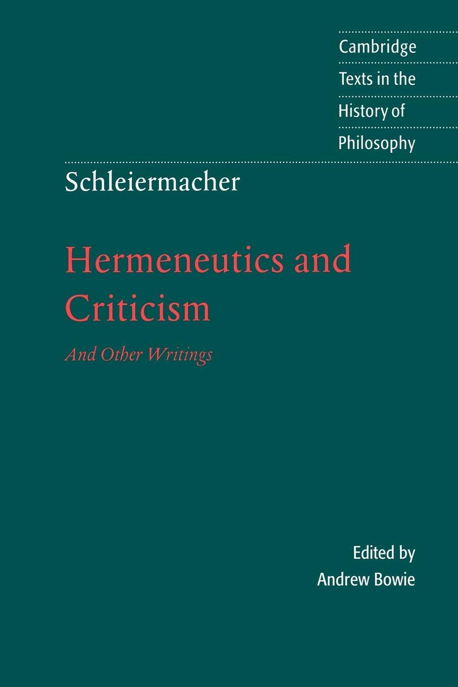 Cover: 9780521598484 | Schleiermacher | Hermeneutics and Criticism: And Other Writings | Buch